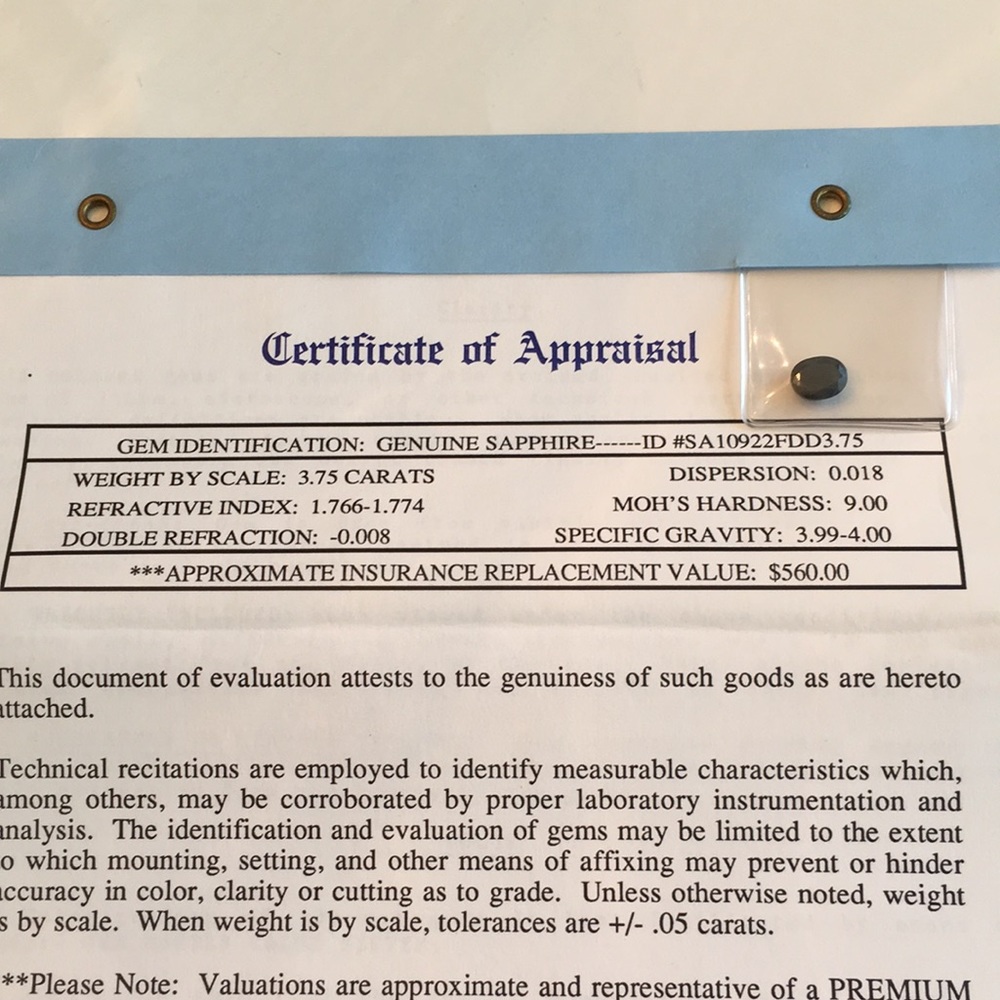 3.75 Carat Sapphire